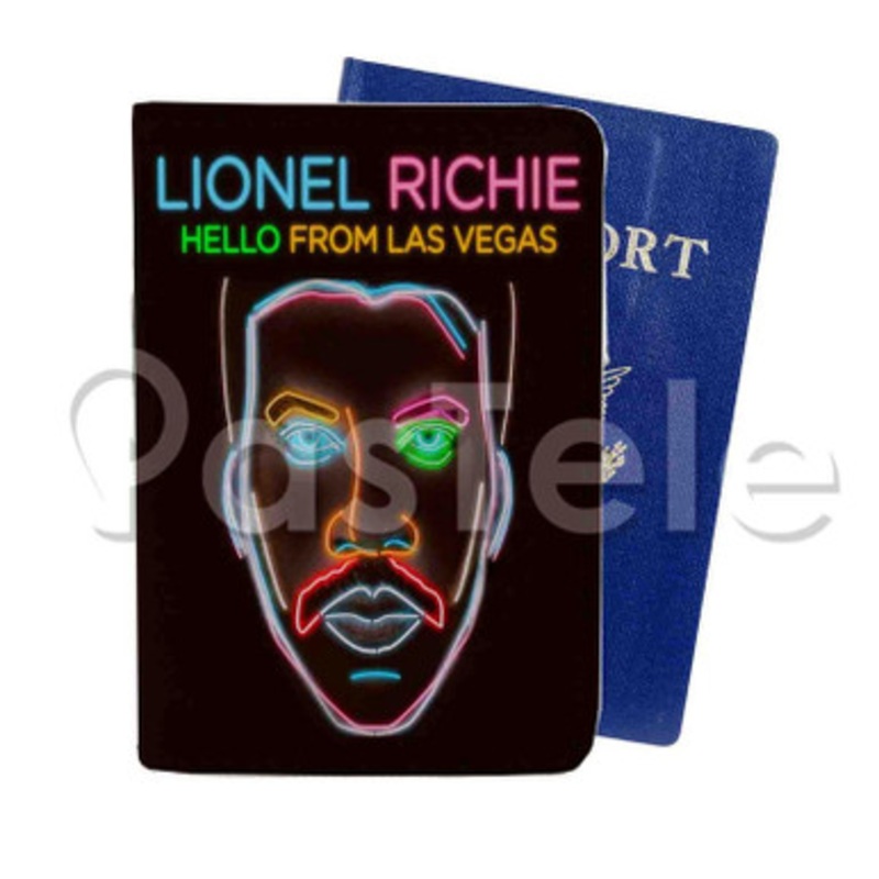 Lionel Richie Hello From Las Vegas Custom Personalized PU Leather Passport Travel Baggage Cover