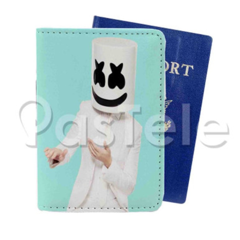 marshmello Custom Personalized PU Leather Passport Travel Baggage Cover