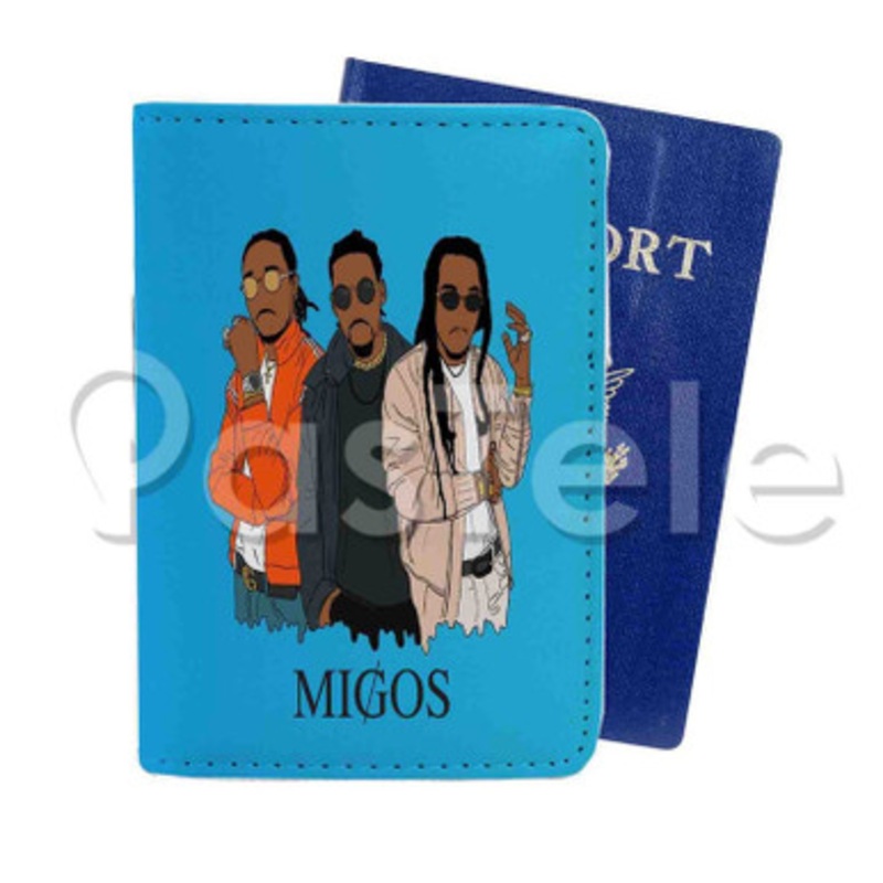 Migos Custom Personalized PU Leather Passport Travel Baggage Cover