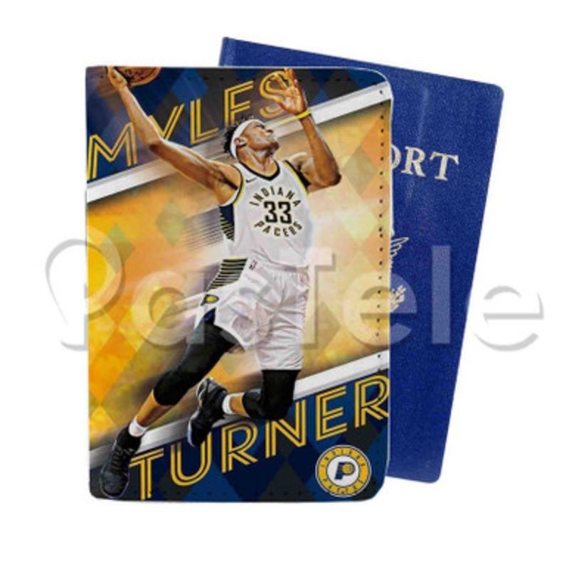 Myles Turner Indiana Pacers NBA Custom Personalized PU Leather Passport Travel Baggage Cover