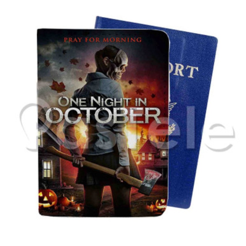 One Night in October Custom Personalized PU Leather Passport Travel Baggage Cover