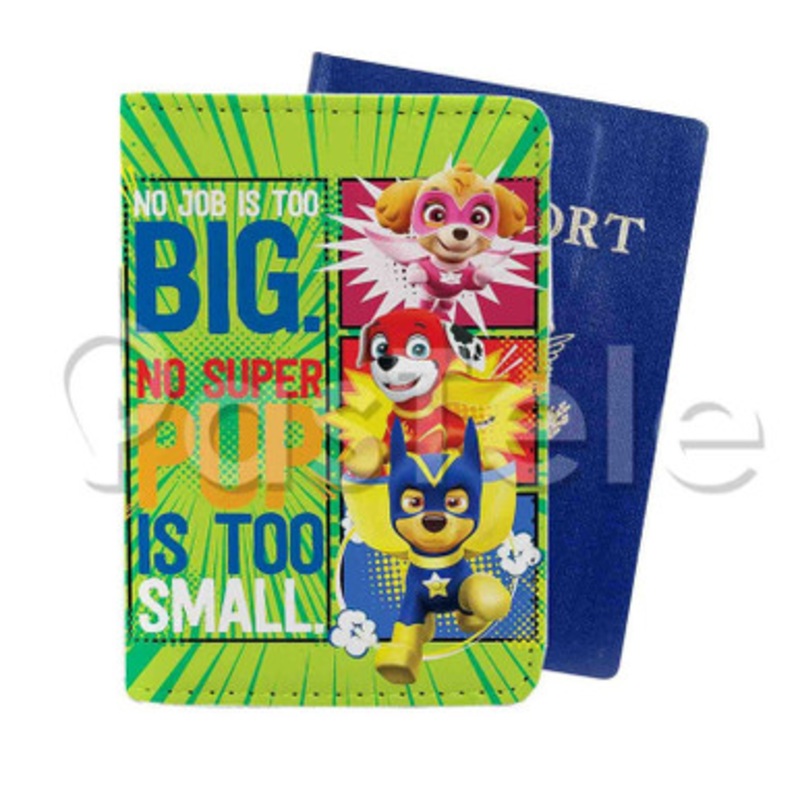 Paw Patrol Super Pups Custom Personalized PU Leather Passport Travel Baggage Cover