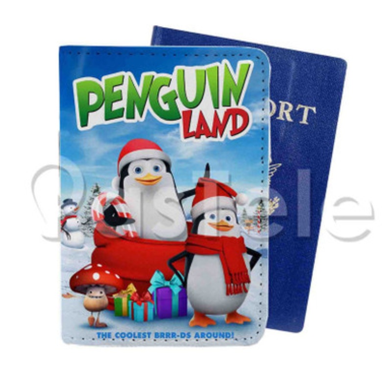Penguin Land Custom Personalized PU Leather Passport Travel Baggage Cover