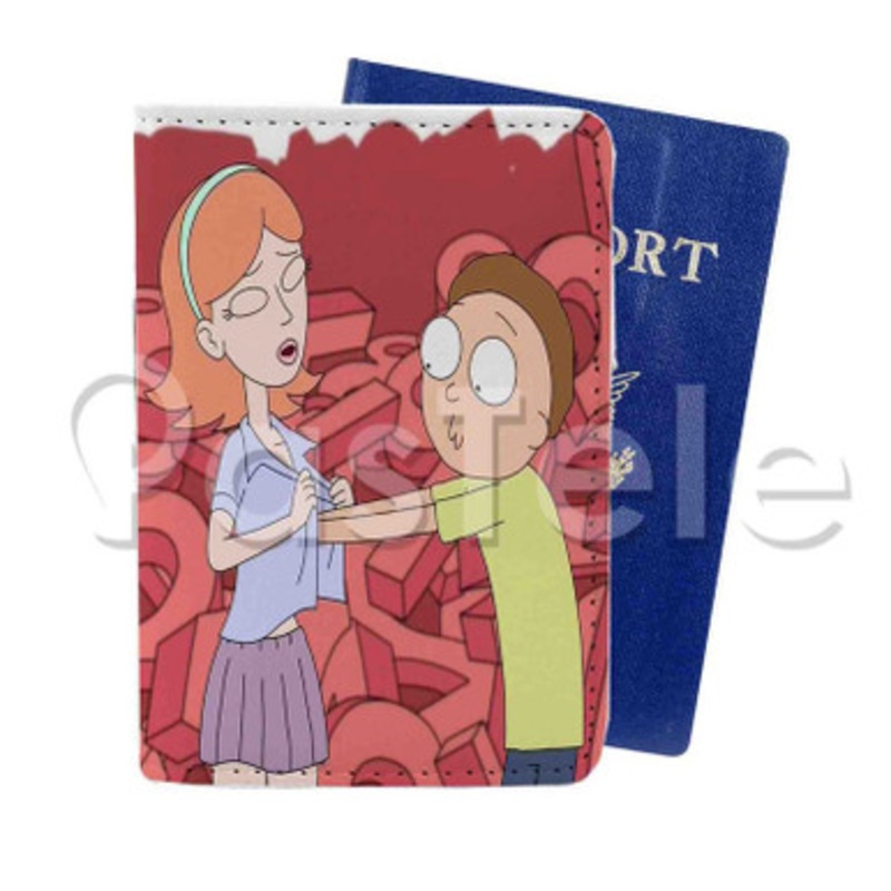Rick and Morty Dream Custom Personalized PU Leather Passport Travel Baggage Cover