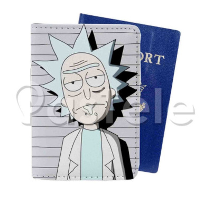 Rick Sanchez Custom Personalized PU Leather Passport Travel Baggage Cover