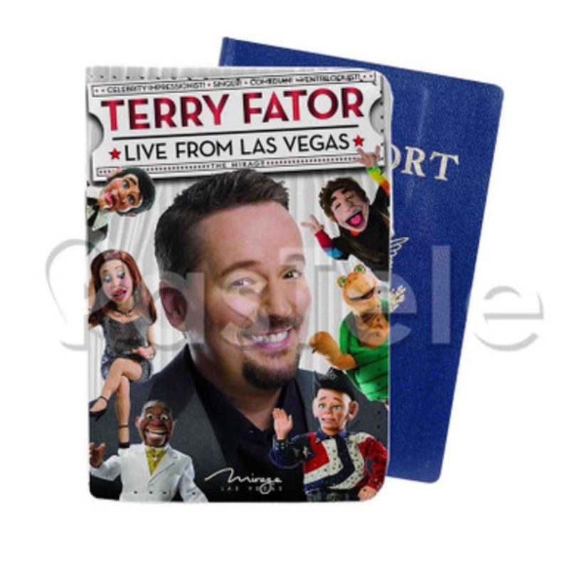 Terry Fator Custom Personalized PU Leather Passport Travel Baggage Cover