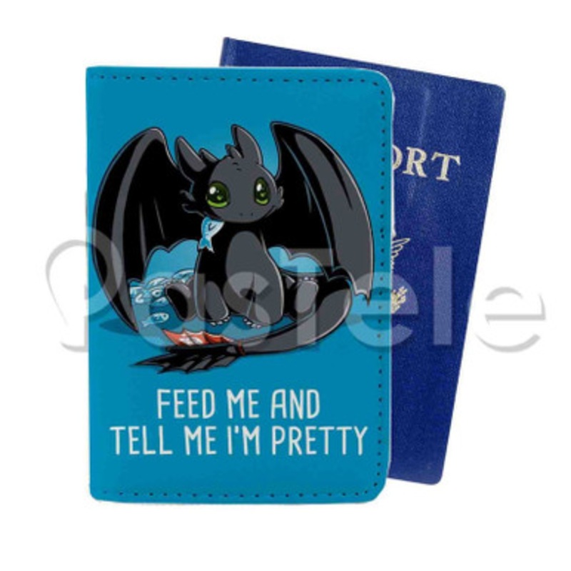 Toothless Custom Personalized PU Leather Passport Travel Baggage Cover