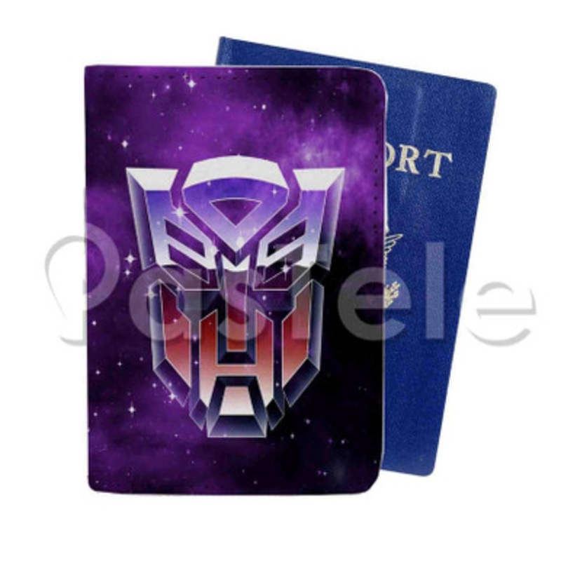 transformers Custom Personalized PU Leather Passport Travel Baggage Cover