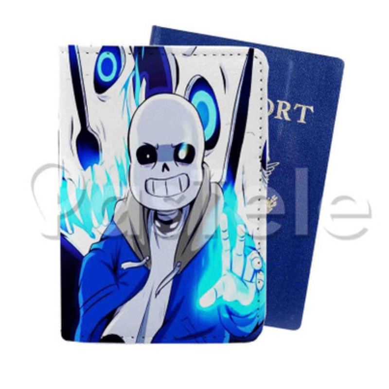 Undertale Sans Custom Personalized PU Leather Passport Travel Baggage Cover