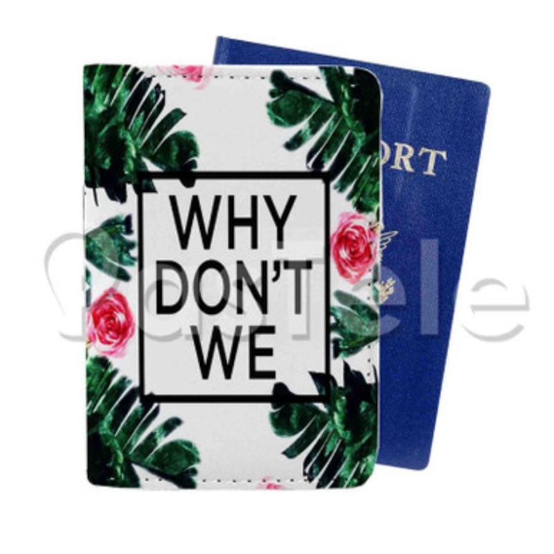 why don t we floral Custom Personalized PU Leather Passport Travel Baggage Cover