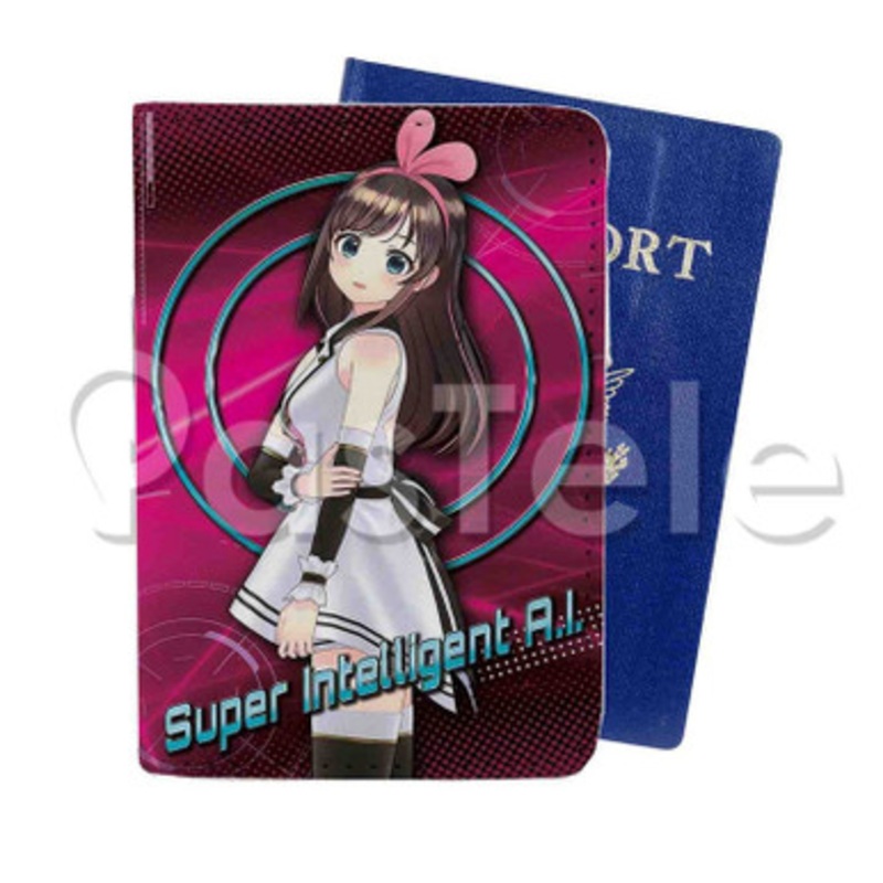 Kizuna Ai Custom Personalized PU Leather Passport Travel Baggage Cover