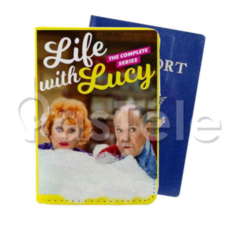 Life With Lucy Custom Personalized PU Leather Passport Travel Baggage Cover