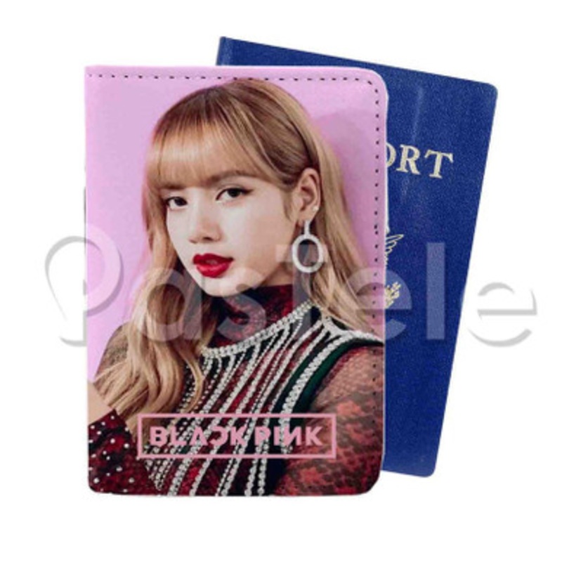 Lisa Black Pink Custom Personalized PU Leather Passport Travel Baggage Cover