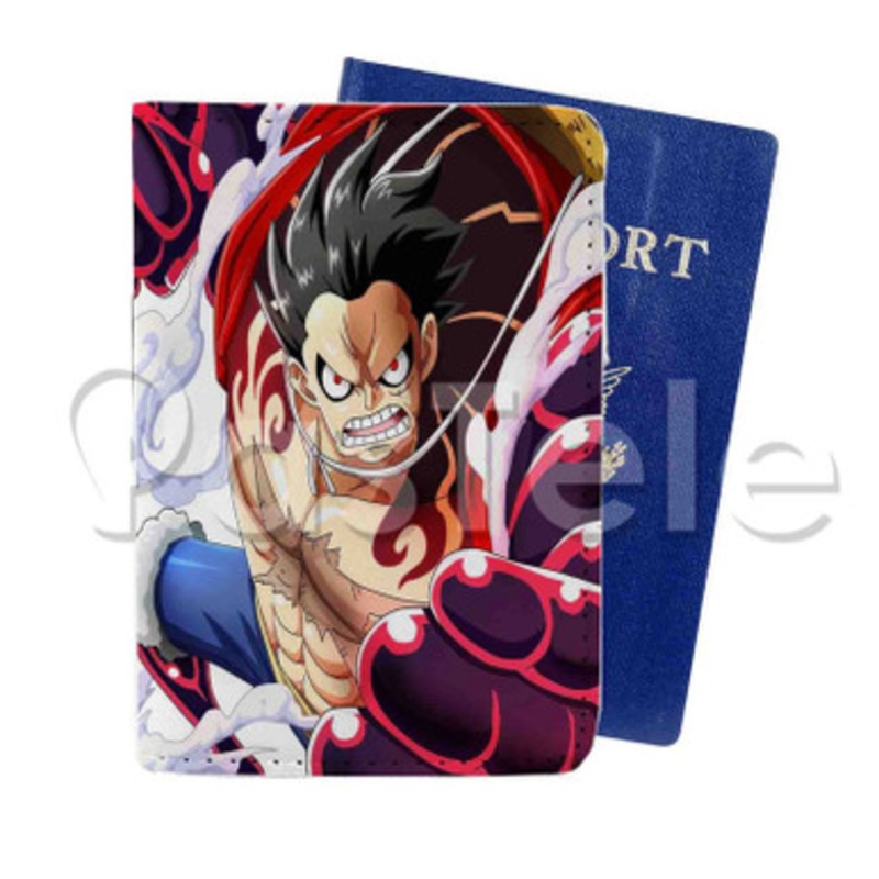 Luffy One Piece Custom Personalized PU Leather Passport Travel Baggage Cover