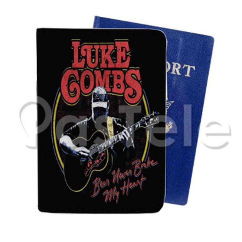 Luke Combs Beer Never Broke My Heart Custom Personalized PU Leather Passport Travel Baggage Cover