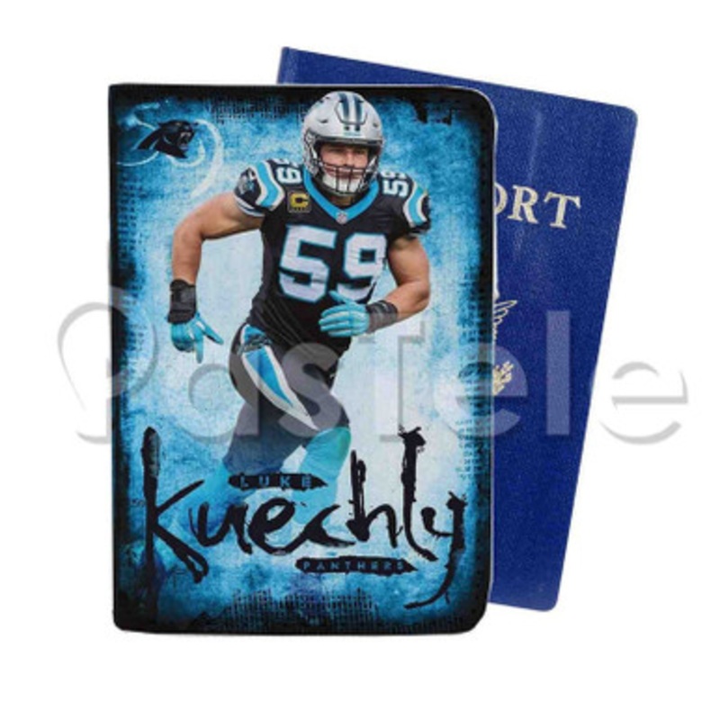 Luke Kuechly NFL Carolina Panthers Custom Personalized PU Leather Passport Travel Baggage Cover