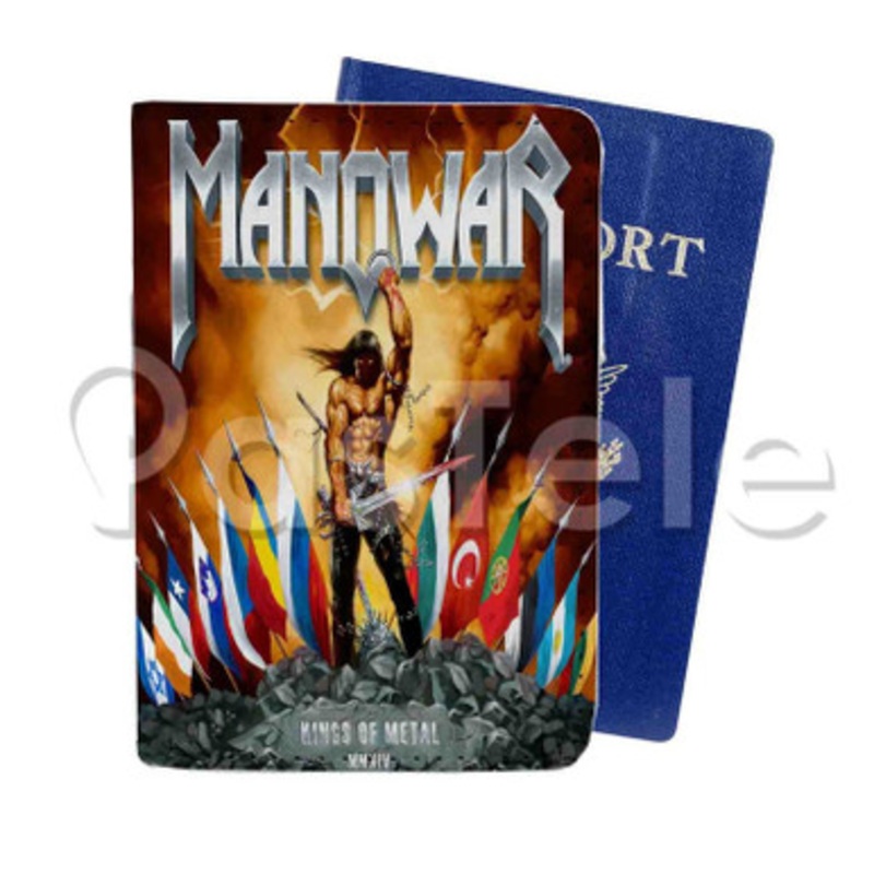 Manowar Kings Of Metal Custom Personalized PU Leather Passport Travel Baggage Cover
