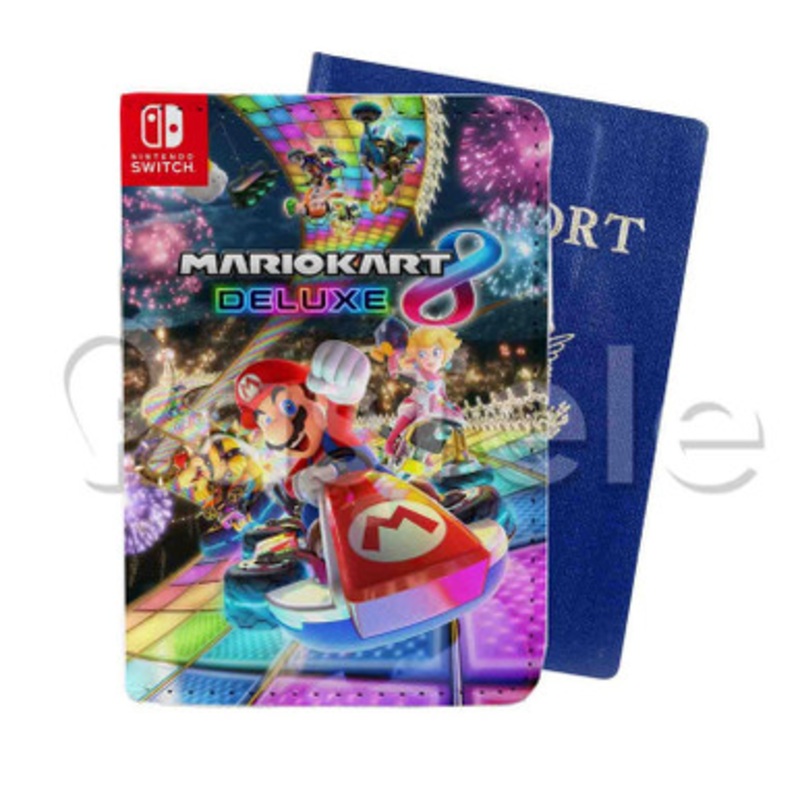 Mario Kart 8 Deluxe Custom Personalized PU Leather Passport Travel Baggage Cover