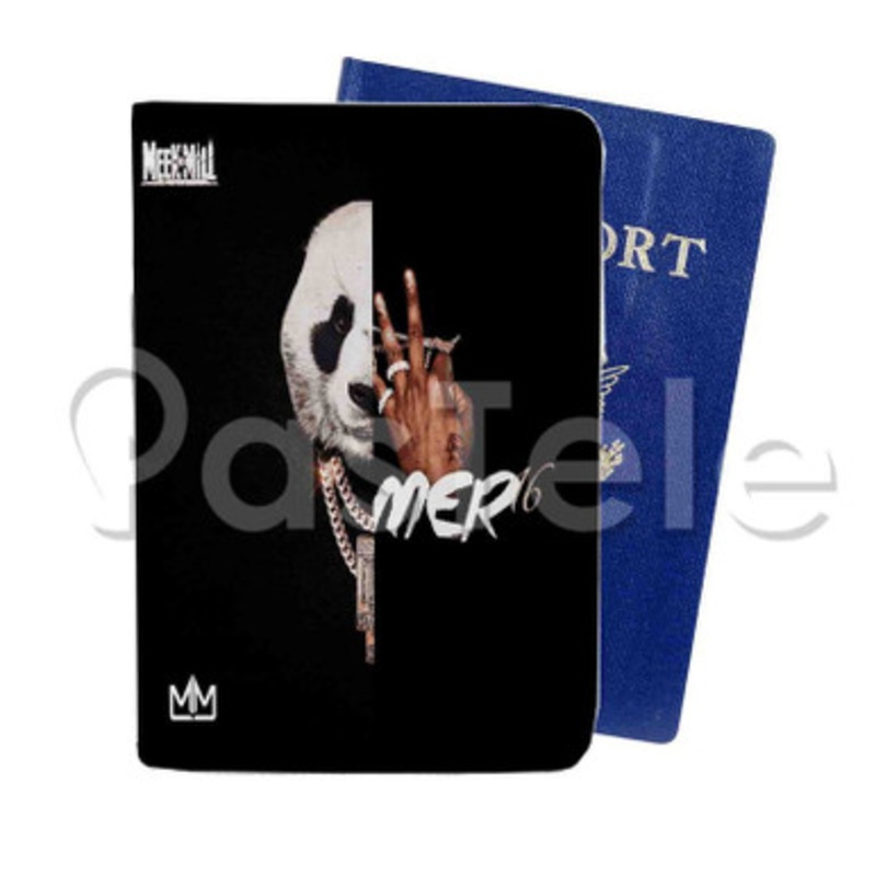Meek Mill Panda Rap Custom Personalized PU Leather Passport Travel Baggage Cover