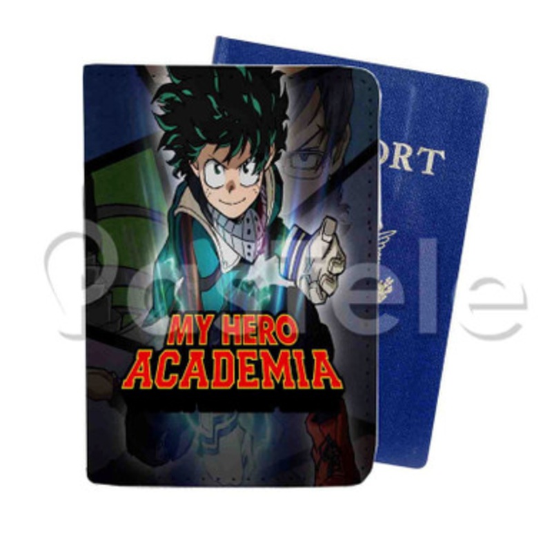 my hero academia Custom Personalized PU Leather Passport Travel Baggage Cover
