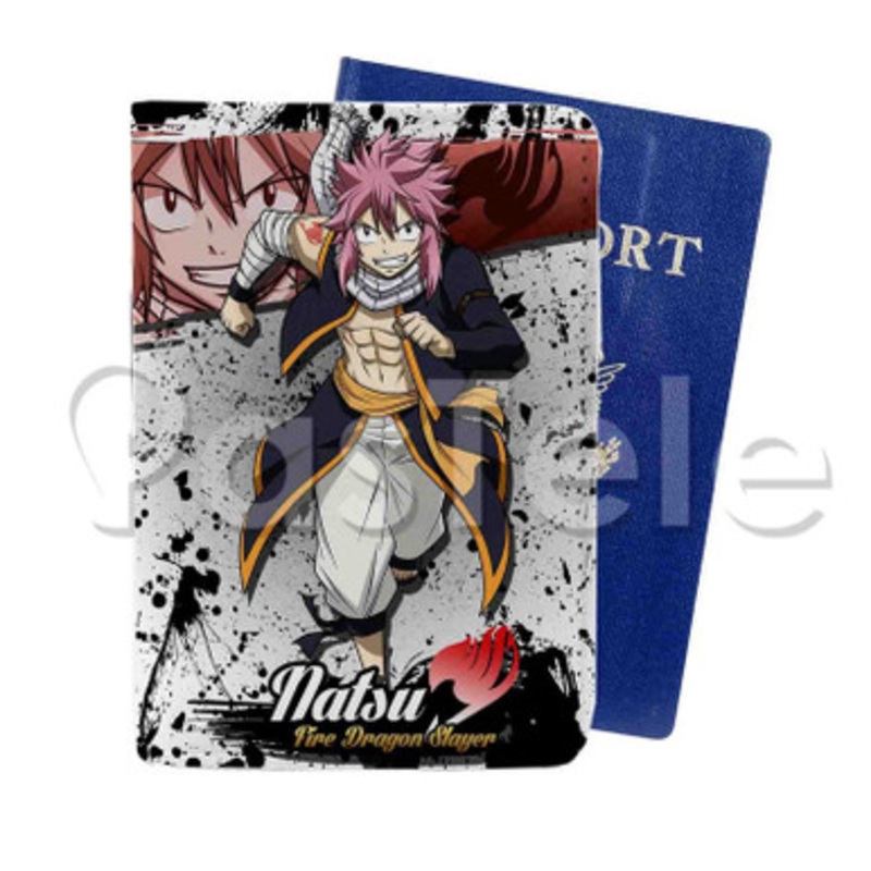 Natsu Dragneel Custom Personalized PU Leather Passport Travel Baggage Cover