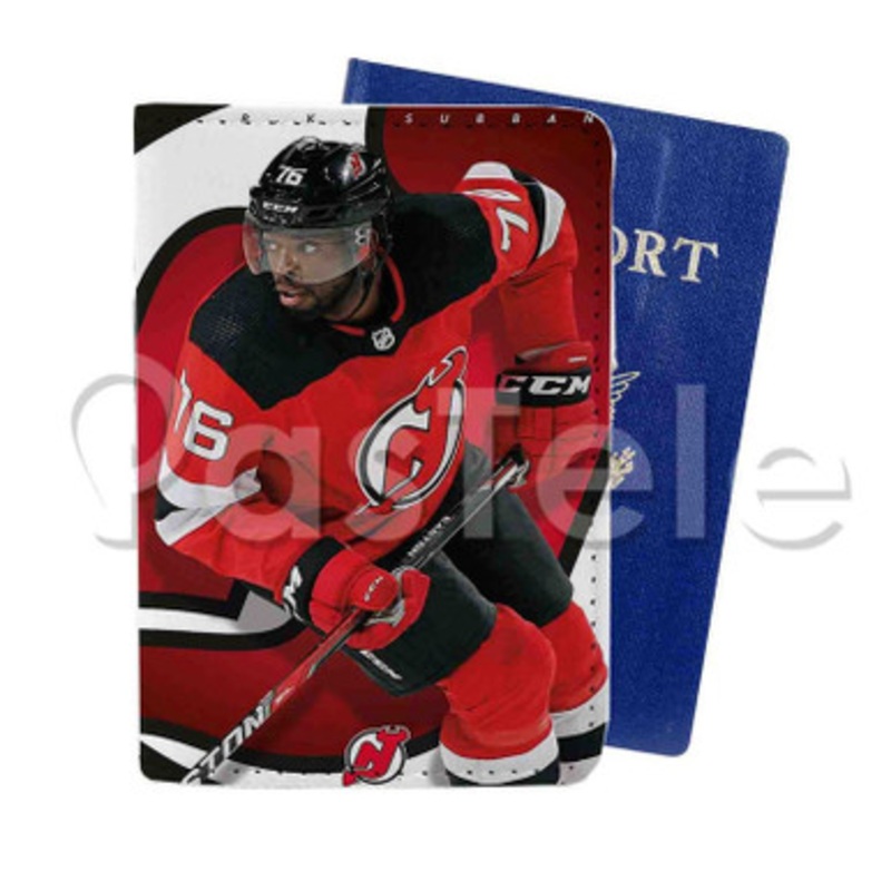 P K Subban New Jersey Devils NHL Custom Personalized PU Leather Passport Travel Baggage Cover