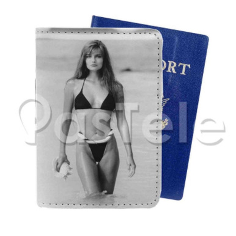 paulina porizkova swimsuit Custom Personalized PU Leather Passport Travel Baggage Cover