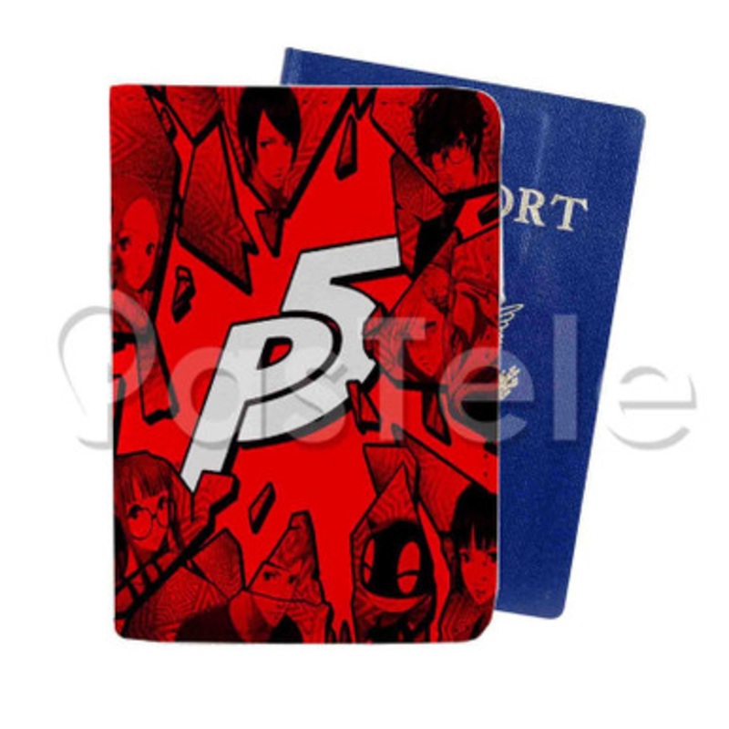 persona 5 Custom Personalized PU Leather Passport Travel Baggage Cover