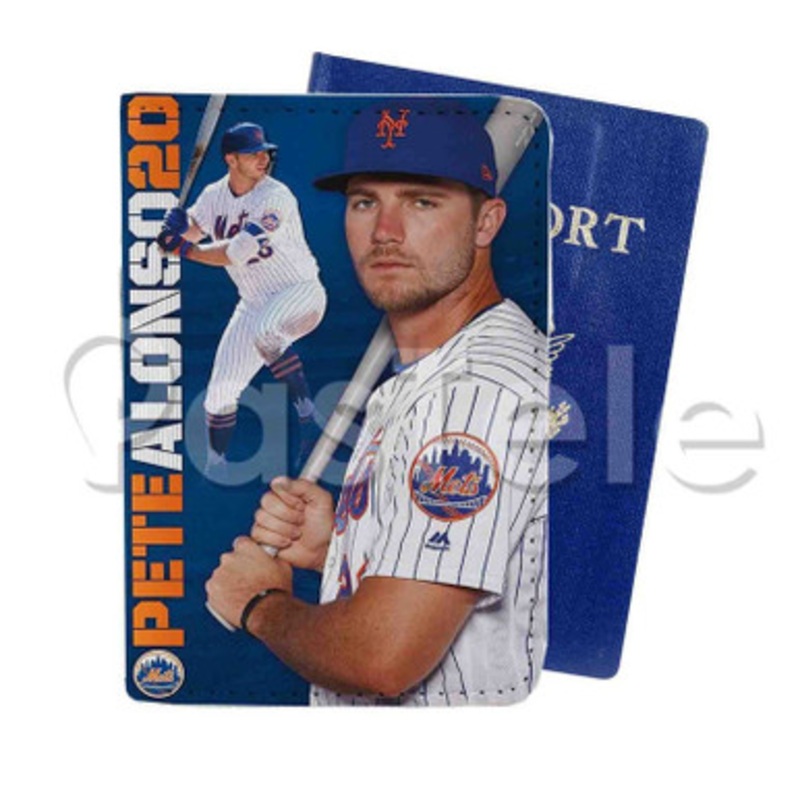 Pete Alonso MLB New York Mets Custom Personalized PU Leather Passport Travel Baggage Cover