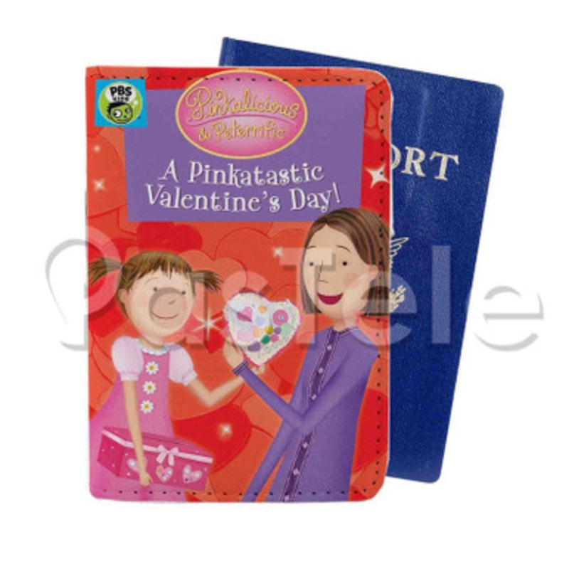 Pinkalicious Peterrific A Pinkatastic Valentine s Day Custom Personalized PU Leather Passport Travel Baggage Cover