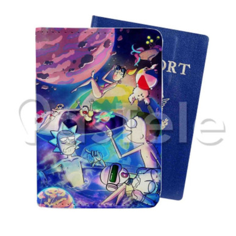 Rick and Morty Custom Personalized PU Leather Passport Travel Baggage Cover
