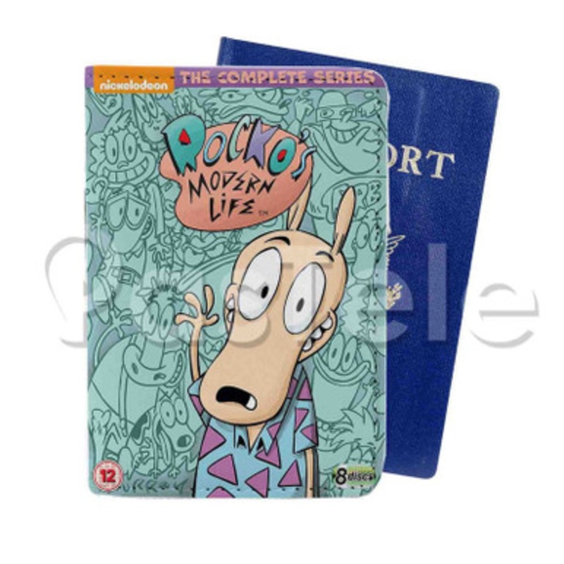Rocko s Modern Life Custom Personalized PU Leather Passport Travel Baggage Cover