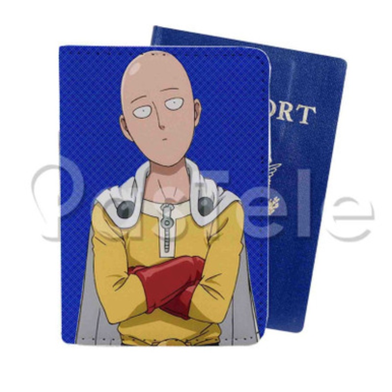 Saitama One Punch Man Custom Personalized PU Leather Passport Travel Baggage Cover
