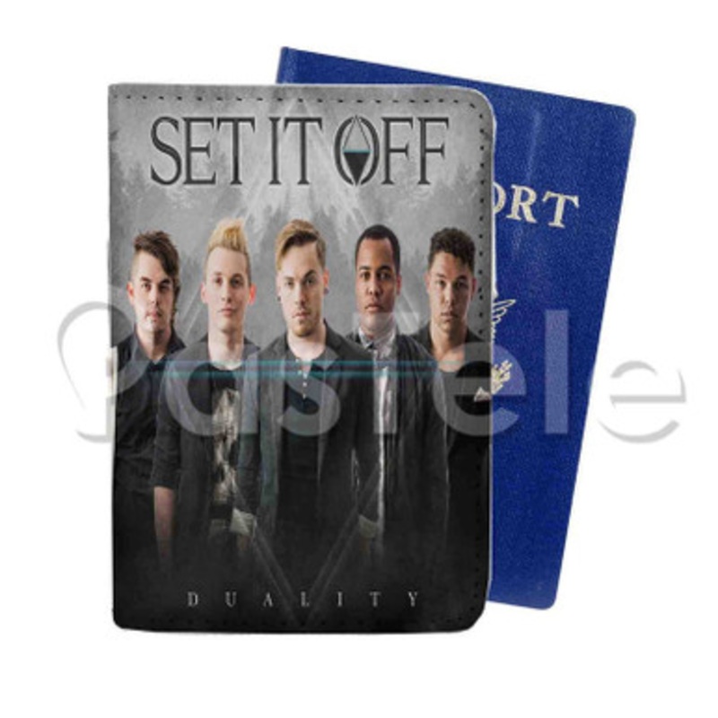 Set It Off band Custom Personalized PU Leather Passport Travel Baggage Cover