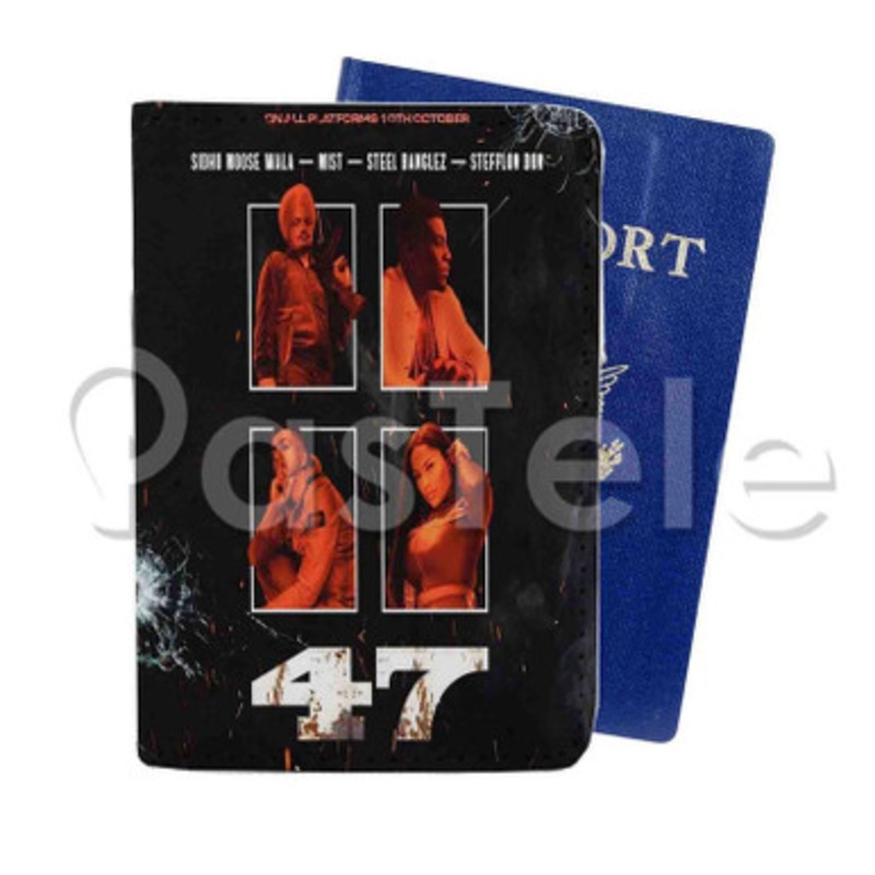 Sidhu Moosewala MIST Steel Banglez 47 Custom Personalized PU Leather Passport Travel Baggage Cover