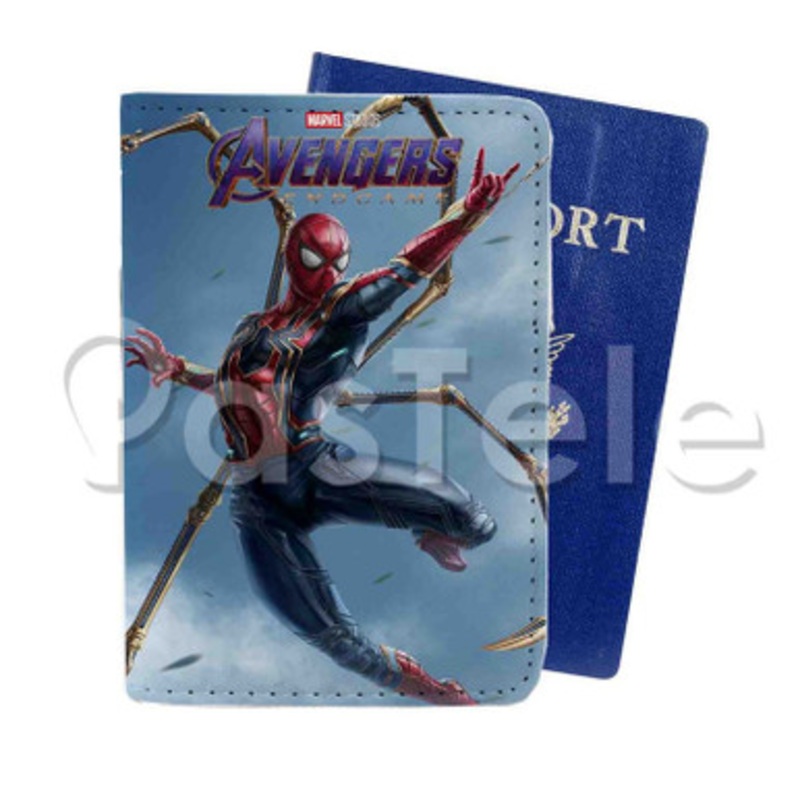 Spider Man Avengers Endgame Custom Personalized PU Leather Passport Travel Baggage Cover