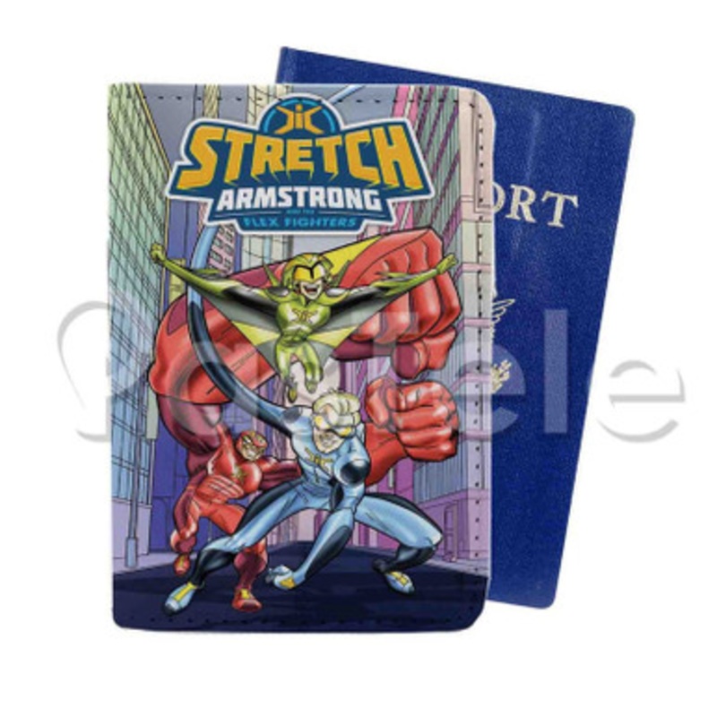 Stretch Armstrong and the Flex Fighters Custom Personalized PU Leather Passport Travel Baggage Cover