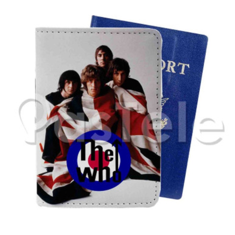 The Who Custom Personalized PU Leather Passport Travel Baggage Cover