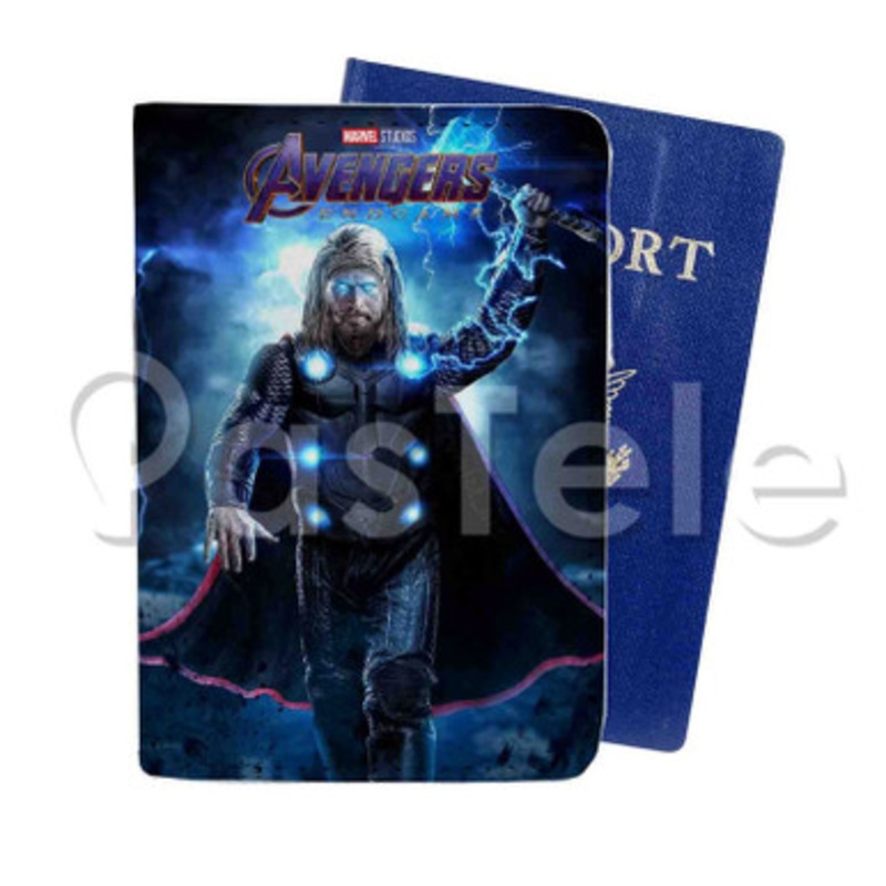 Thor Avengers Endgame Custom Personalized PU Leather Passport Travel Baggage Cover