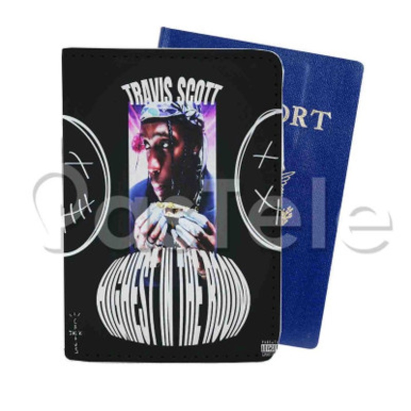 Travis Scott Highest in The Room Custom Personalized PU Leather Passport Travel Baggage Cover