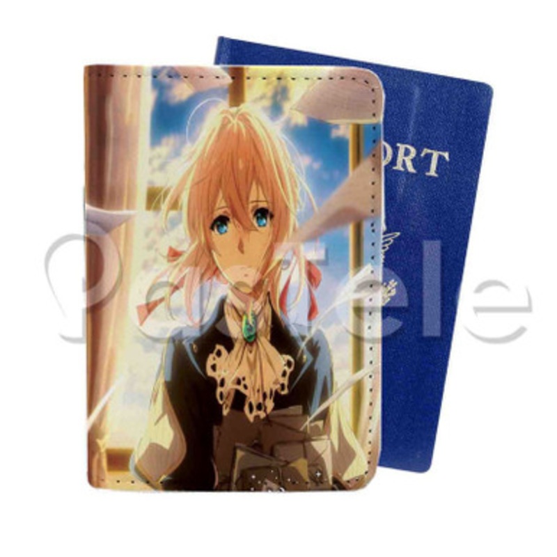 Violet Evergarden Custom Personalized PU Leather Passport Travel Baggage Cover