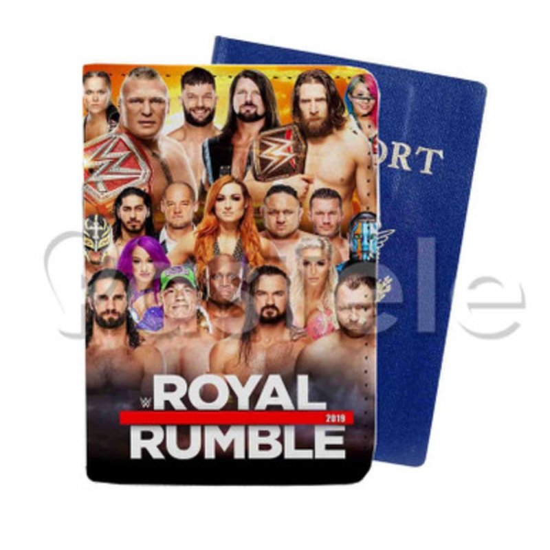 WWE Royal Rumble Custom Personalized PU Leather Passport Travel Baggage Cover
