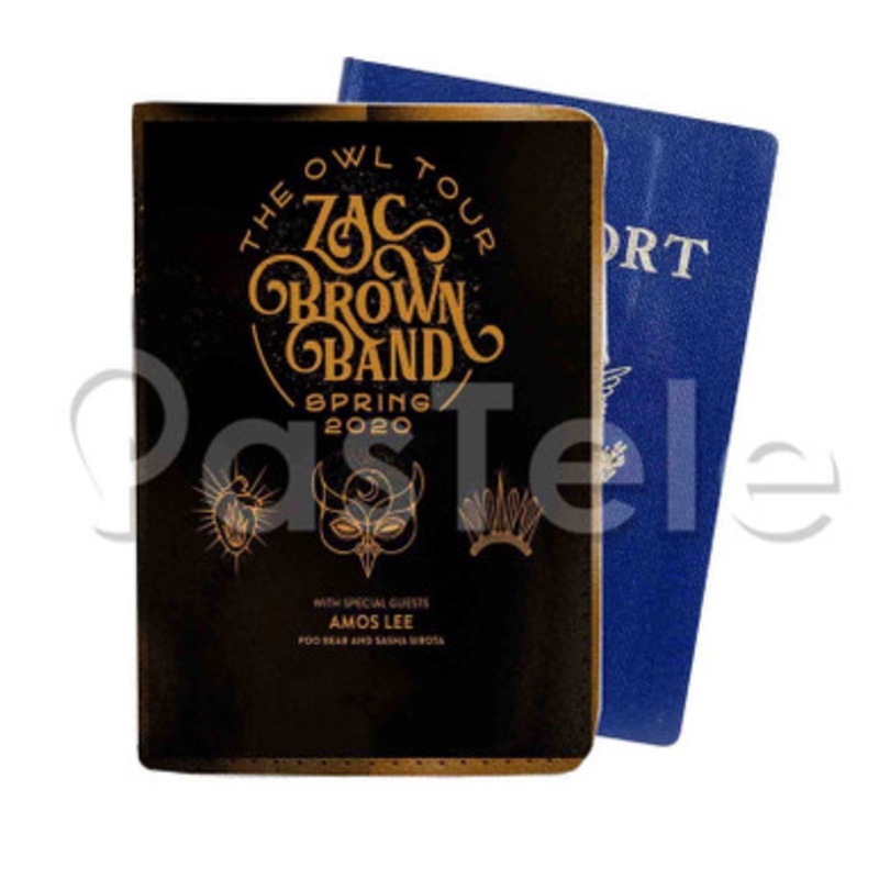 Zac Brown The Owl Tour Custom Personalized PU Leather Passport Travel Baggage Cover