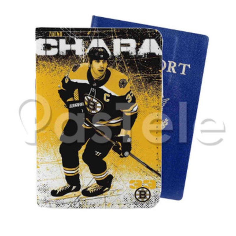 Zdeno Ch ra NHL Boston Bruins Custom Personalized PU Leather Passport Travel Baggage Cover