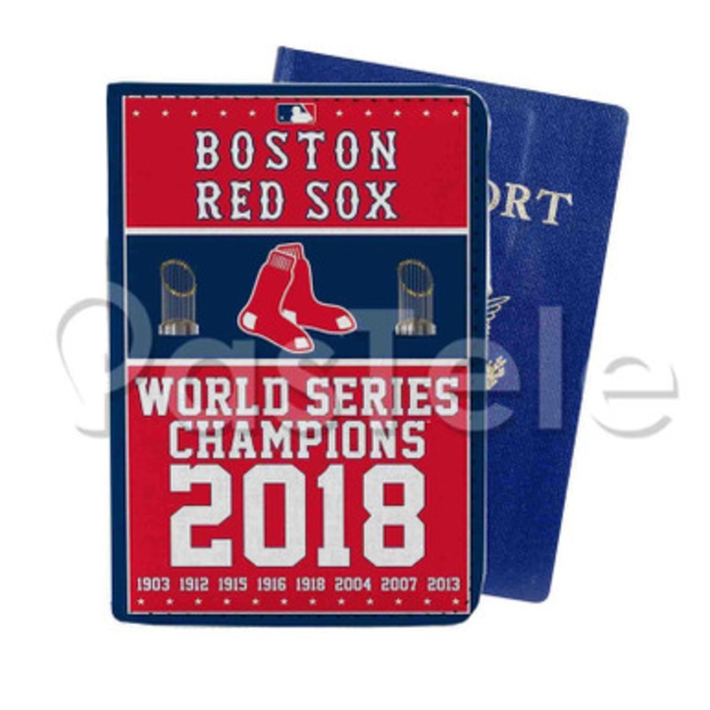 MLB Boston Red Sox Champions Custom Personalized PU Leather Passport Travel Baggage Cover