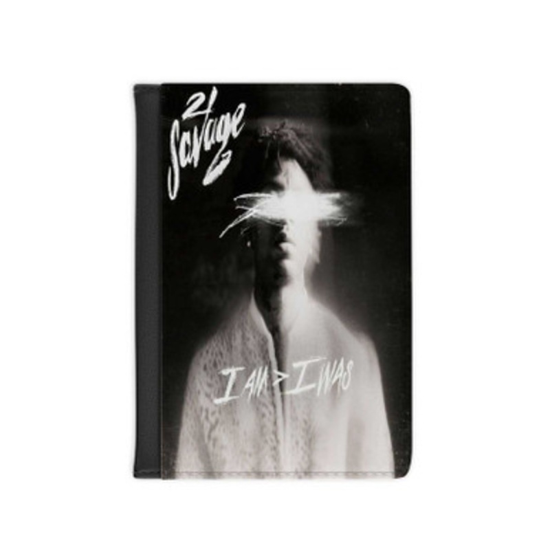 Pastele 21 Savage I Am I Was Leather Custom Passport Cover Accessory Gift for Traveler Card Holder and Credit Card ID Holder