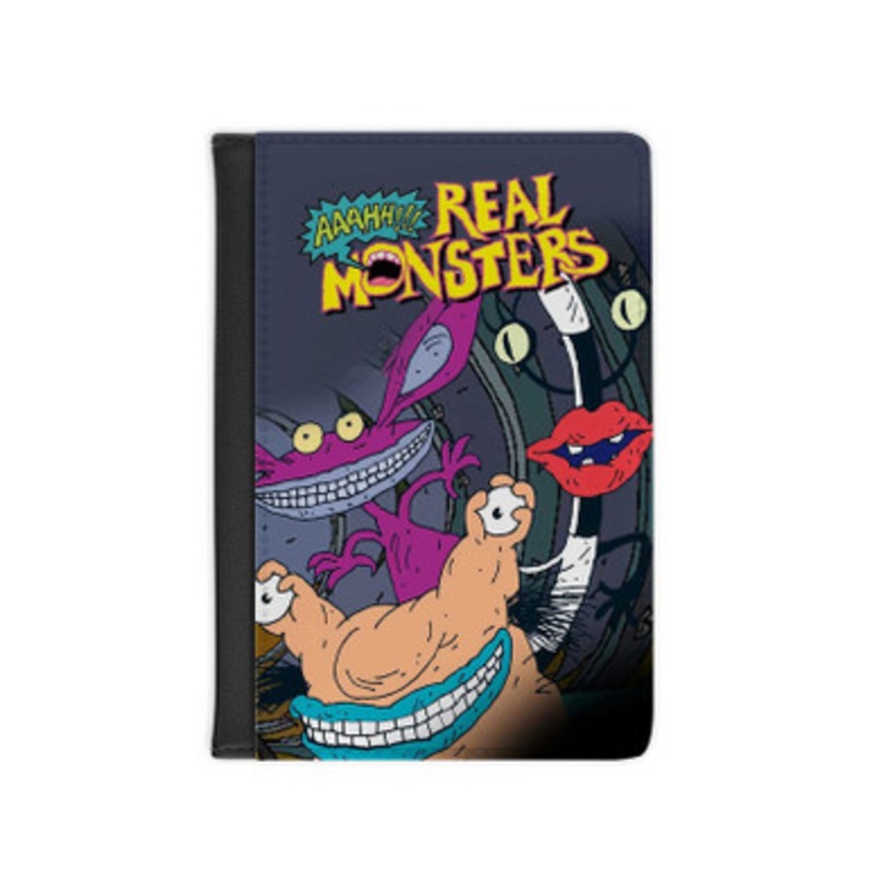 Pastele Aaahh Real Monsters Leather Custom Passport Cover Accessory Gift for Traveler Card Holder and Credit Card ID Holder