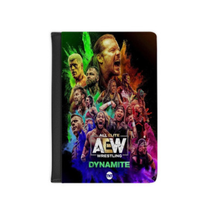 Pastele AEW Dynamite Leather Custom Passport Cover Accessory Gift for Traveler Card Holder and Credit Card ID Holder