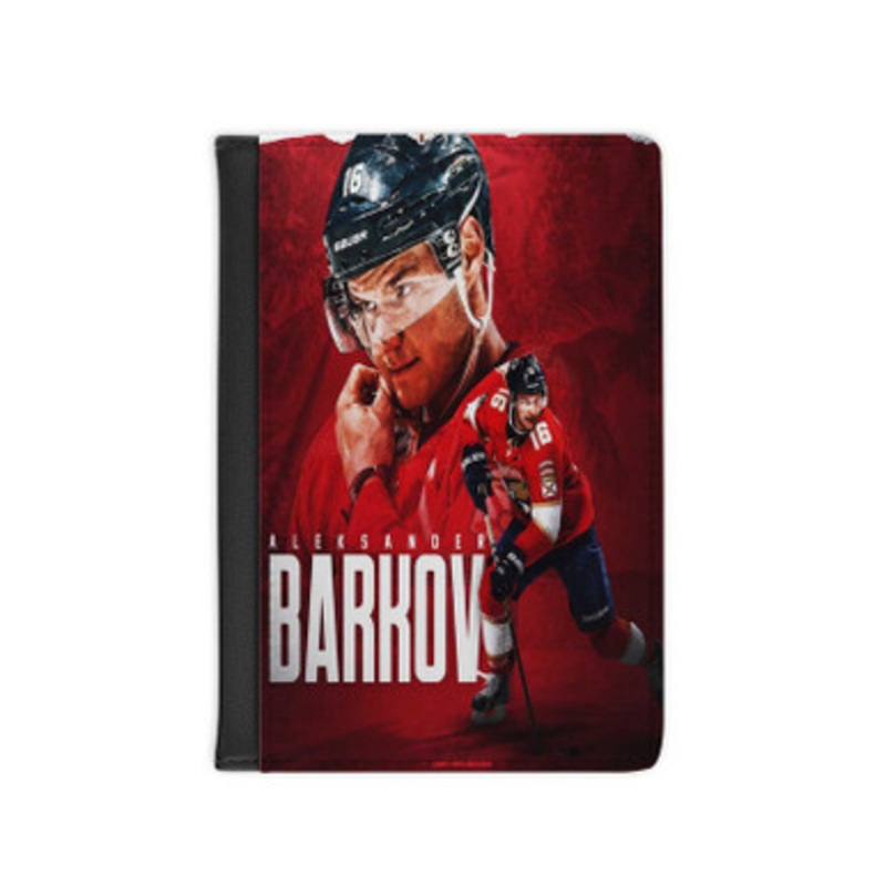 Pastele Aleksander Barkov Florida Panthers Leather Custom Passport Cover Accessory Gift for Traveler Card Holder and Credit Card ID Holder