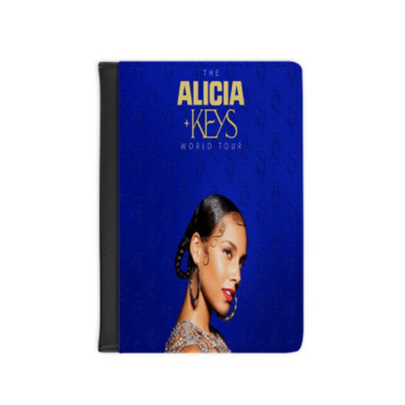 Pastele Alicia Keys World Tour Leather Custom Passport Cover Accessory Gift for Traveler Card Holder and Credit Card ID Holder